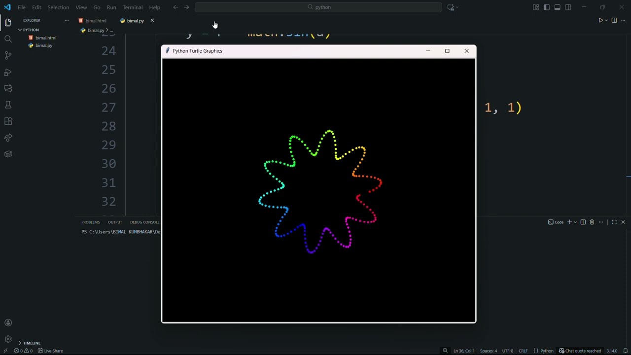 python turtle graphics animation