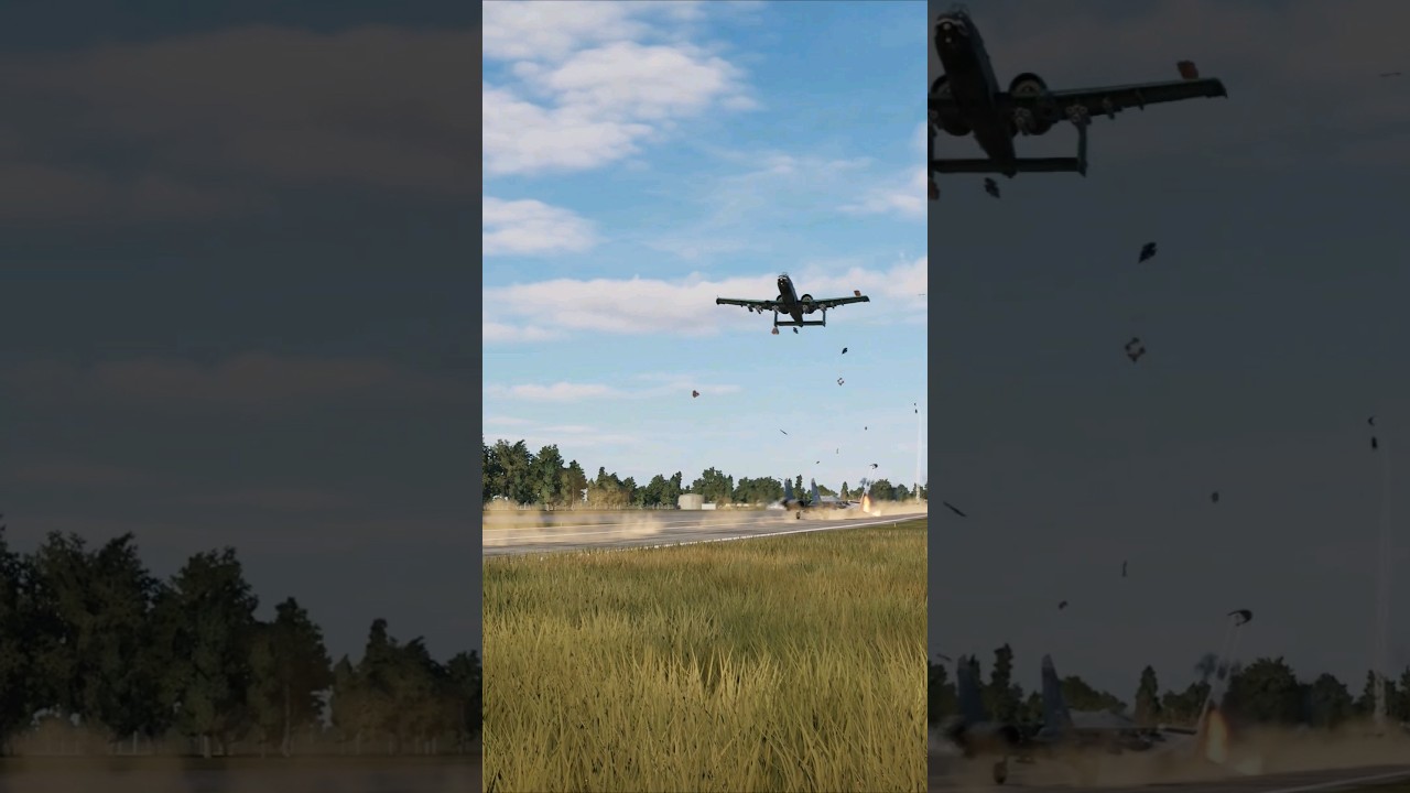 A-10s Gun shreds thru Fighter jets taking to the runway #dcs