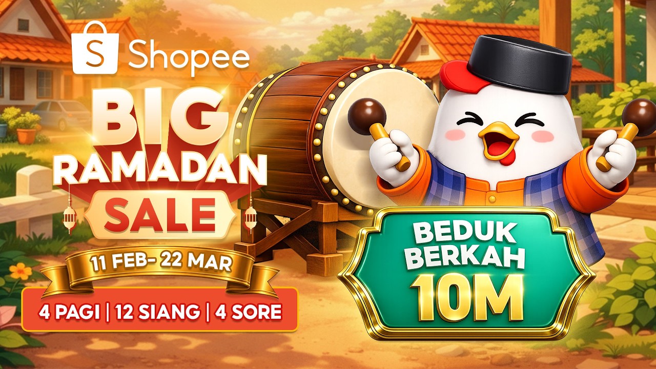 Shopee Big Ramadan Sale Beduk Berkah 10M | 11 Feb - 22 Mar Jam 4 Pagi 12 Siang 4 Sore