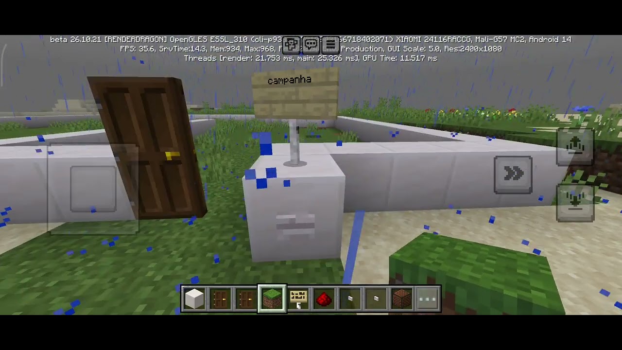 Construindo uma casa que tem placa no Minecraft