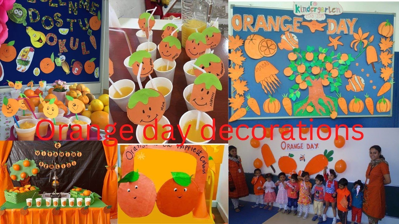 Orange day decoration ideas/Orange day activities ideas for school/Orange day crafts idea for school