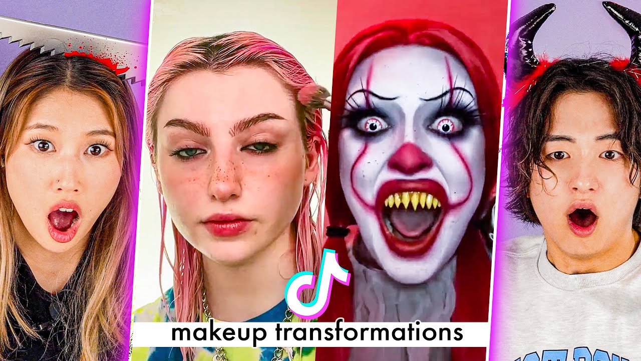 Корейцы реагируют на страшные трансформации макияжа TikToks! 🎃 | PEACH KOREA