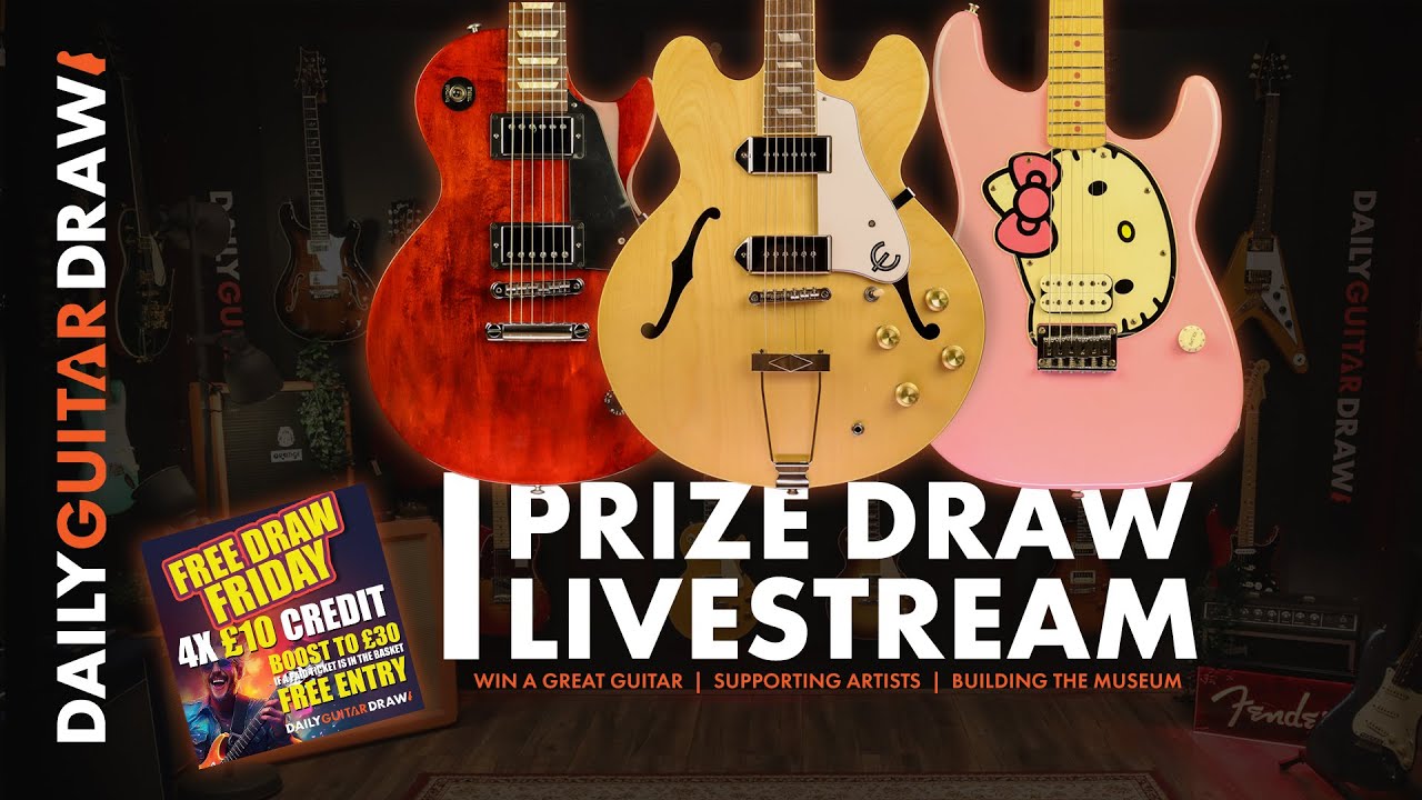 259 Gibson LP Studio & 3 more DAILY GUITAR DRAW Competition Prize Draw Live 05/09/2025 16.00 UK