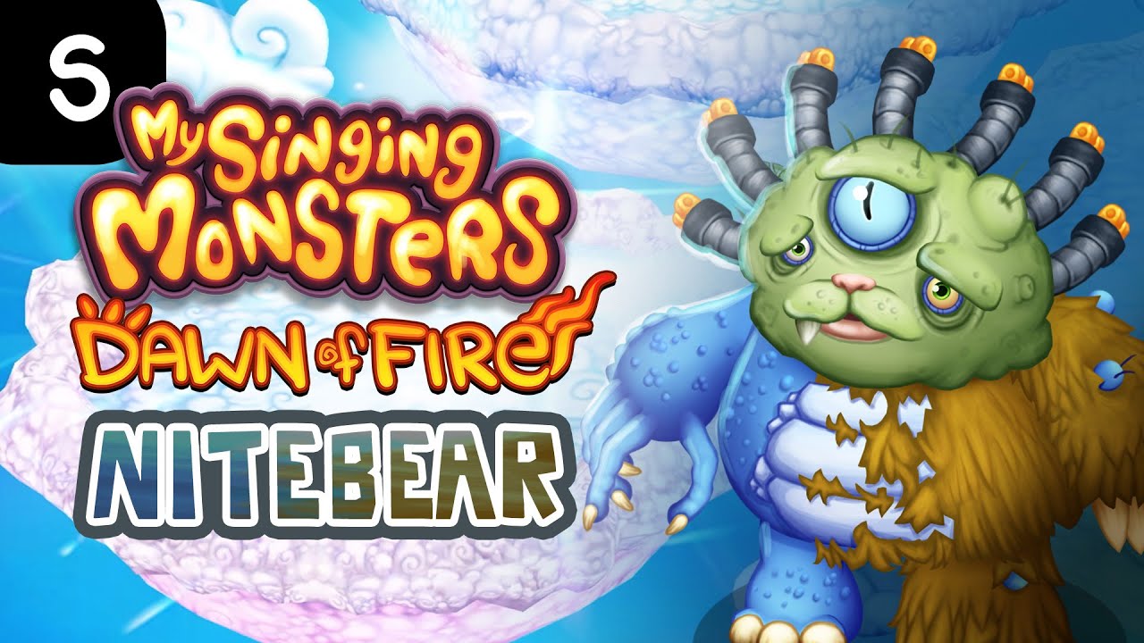 (Animated) NITEBEAR on CLOUD ISLAND - My Singing Monsters: Dawn of Fire