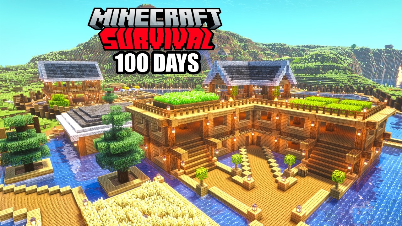 I Survived 100 Days Building an EPIC Village in Minecraft Survival