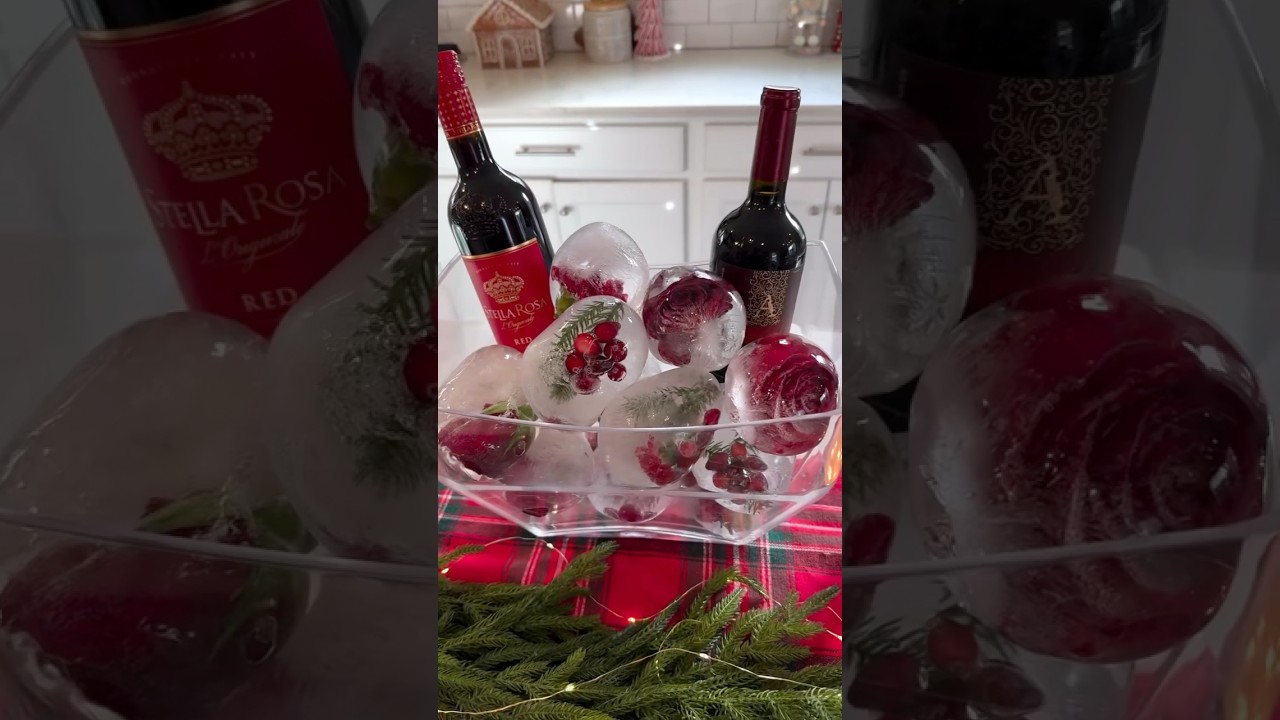 DIY Christmas Floral Ice Bucket | Perfect for Holiday Parties! 🎄✨