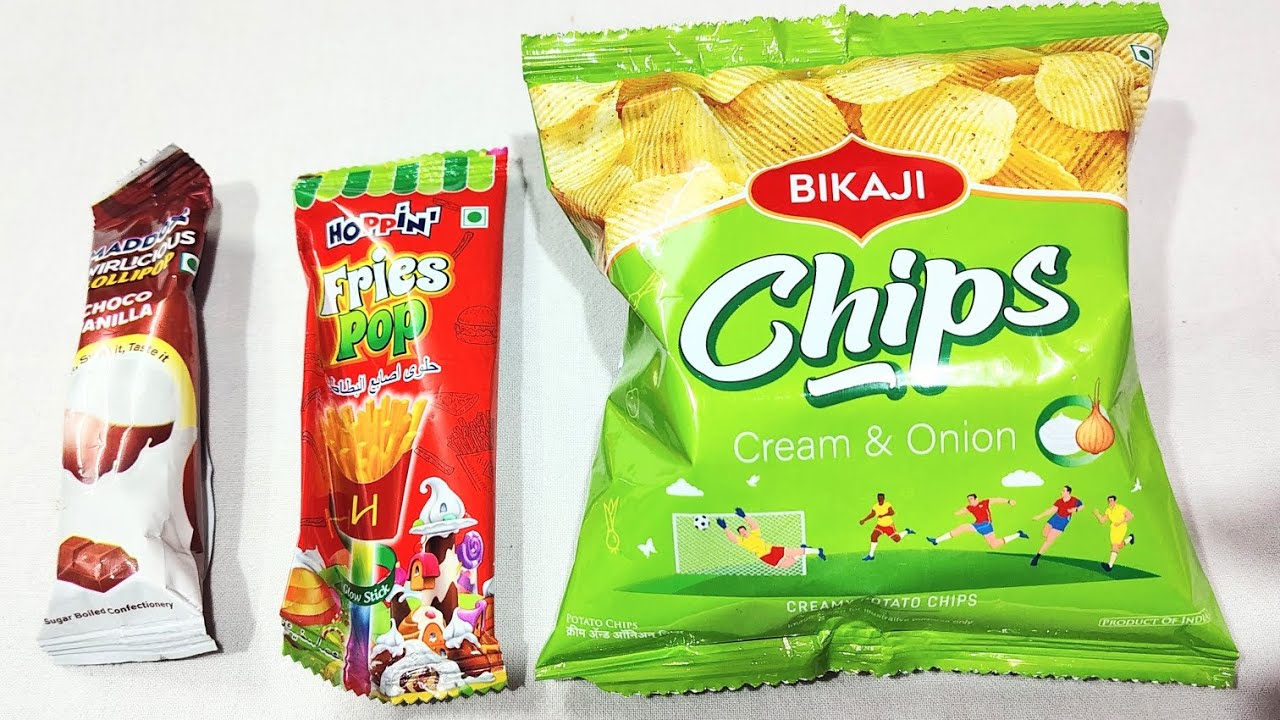 ASMR jelly lollipop and chips unwrapping 