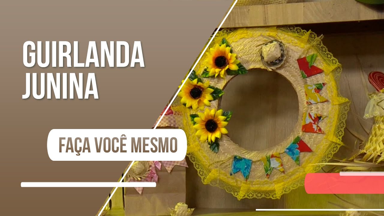 Decore sua festa junina com essa guirlanda de chapéu de palha