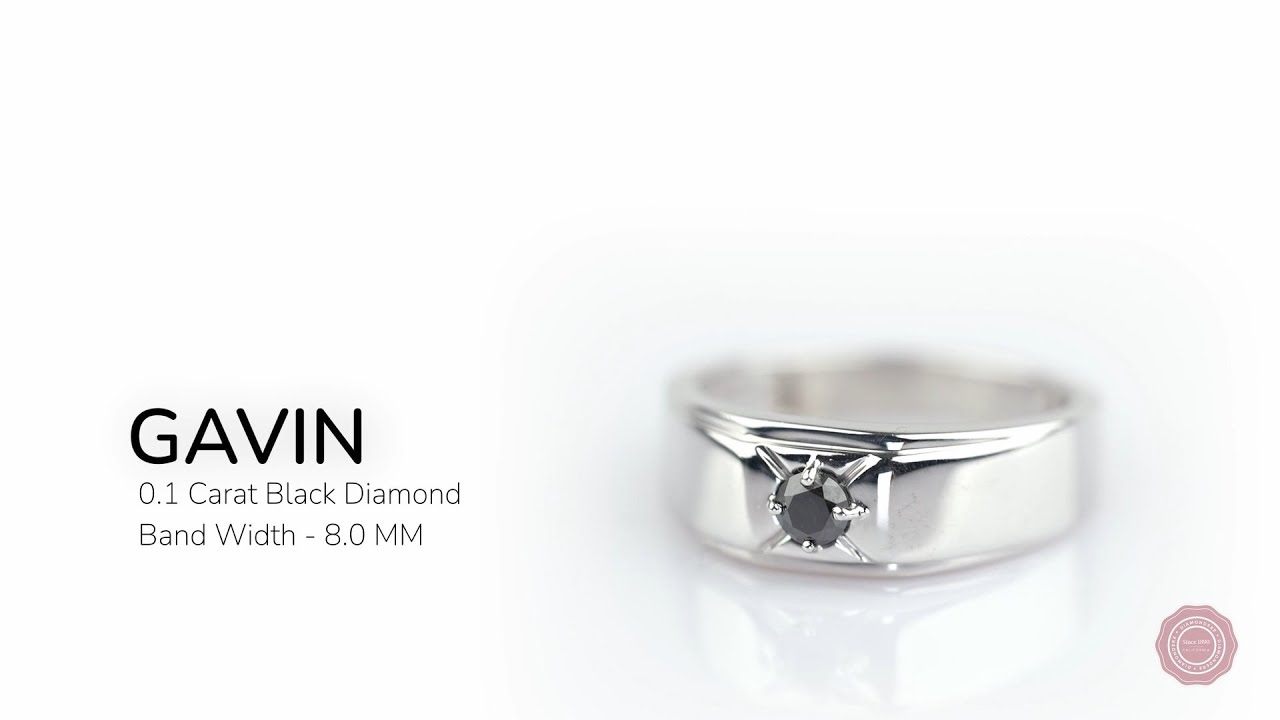 Elegant Black Diamond Ring for Men - Gavin