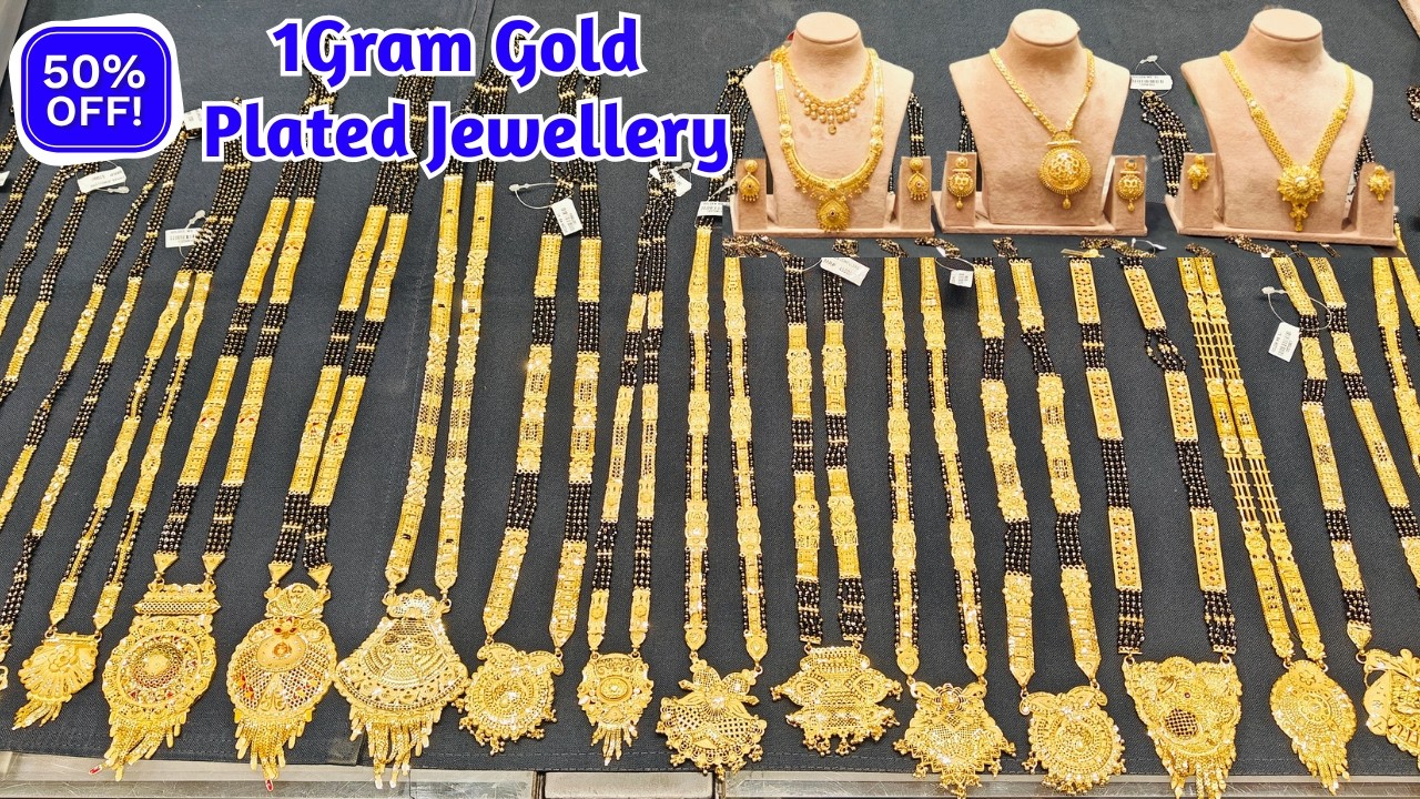 Ramzan Biggest Sale @ 50% OFF 1Gram Gold Plated Jewellery Black Beads Mangalsuthr Charminar Ladbazar