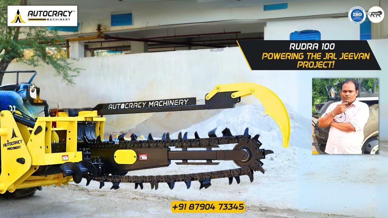 Rudra 100 tractor trench digger machine - Uttar Pradesh Jal Jeevan Project - Customer Review