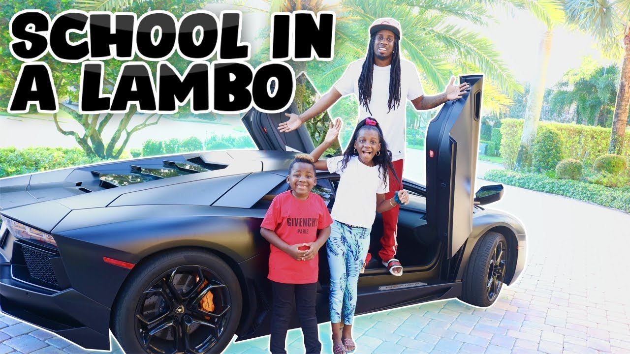 Picking up Yaya and Dj from School in LAMBORGHINI