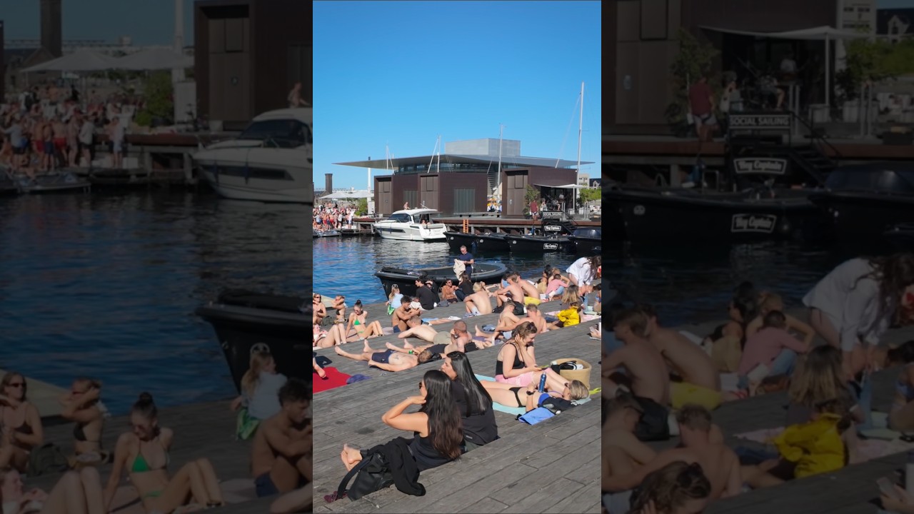 #BEACH #VIBES in #Copenhagen #Harbour - #ofeliaplads #ofeliabeach #denmark #summer #suntanning