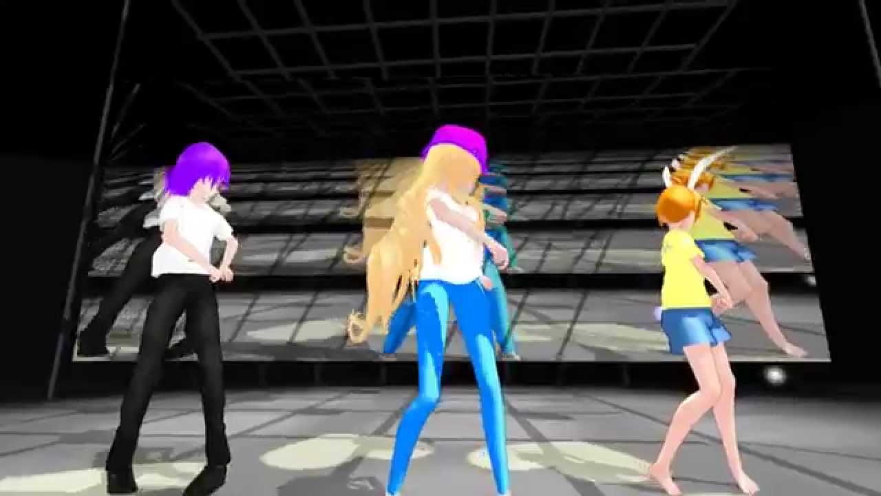 [MMD/MME] (紅石口袋)魚乾 菜喳 繁星 Shake it!  feat. 初音ミク 鏡音リン.レン