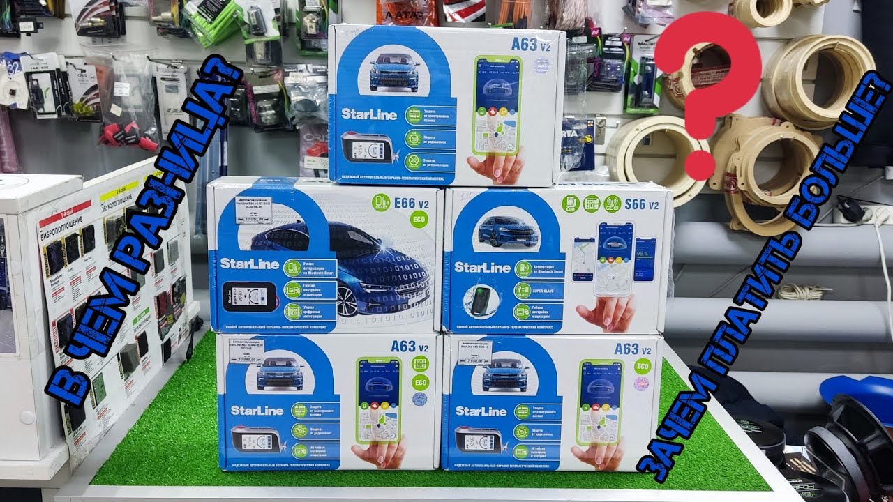 В чем разница автосигнализаций StarLine серии 6 A63v2,A63v2eco,A63v2can+lin,S66v2,E66v2
