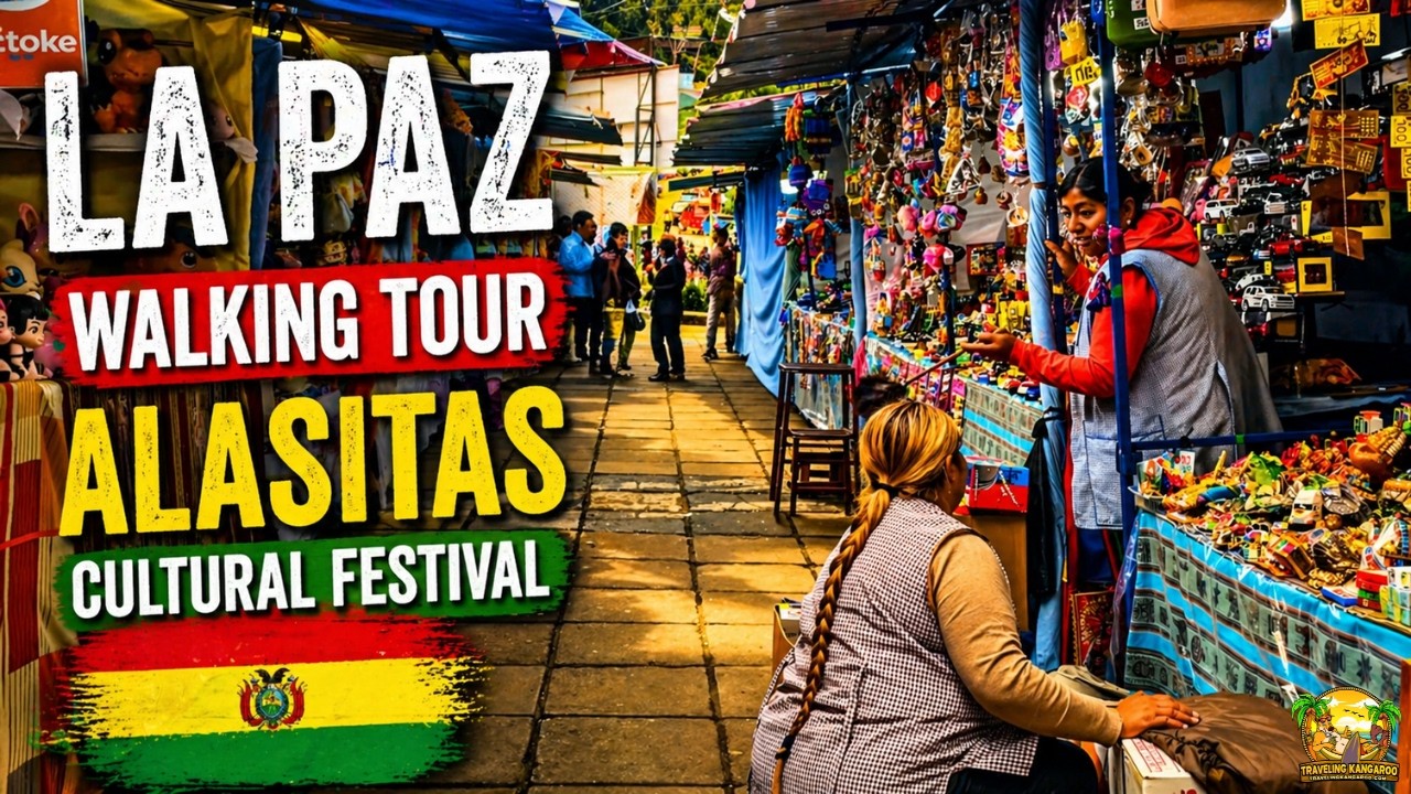 4K La Paz Walking Tour 🇧🇴 Alasitas Cultural Festival