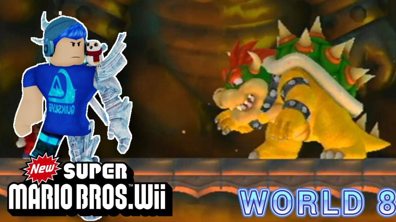 New Super Mario Bros Wii World 8 Complete Walkthrough Final Boss and Ending