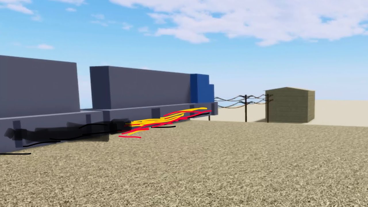 Movie train crashes in Roblox