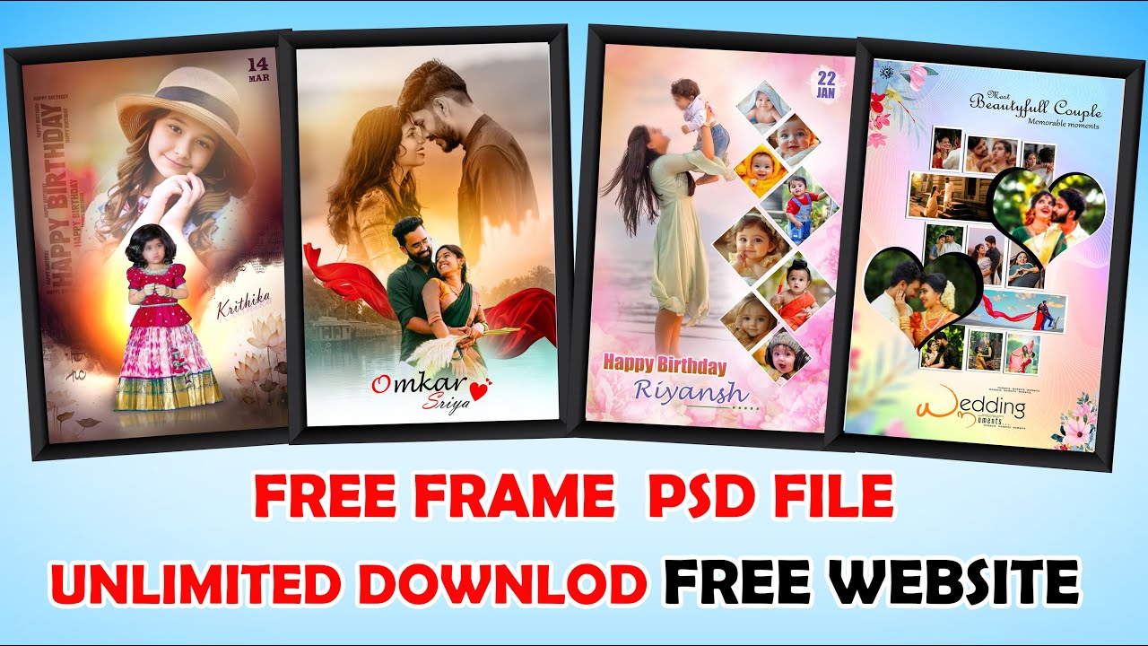 DOWNLOAD FREE PSD FILE  ll Customized Photo Frame Design ll Collage photo frame II Trending designs