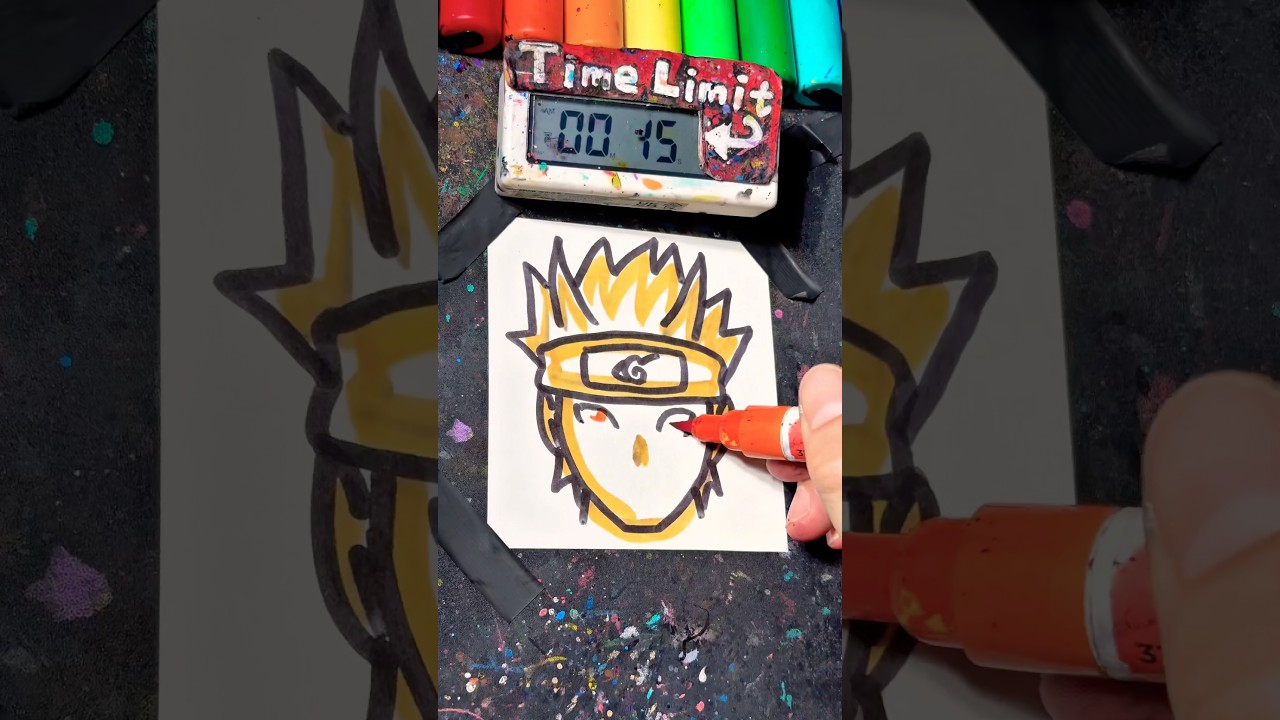 Drawing Naruto (Kurama Mode) in 50Sec