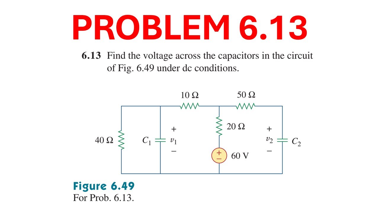 Problem 6.13 Sadiku - Find the voltage across the capacitors in the circuit of Fig. 6.49 under dc.