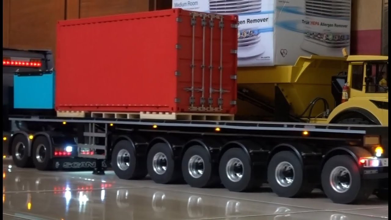 RC 6軸OVB重載子車+中型堆高機+770S （RC ６axles OVB BALLASTTRAILER+forklift+770S demo）