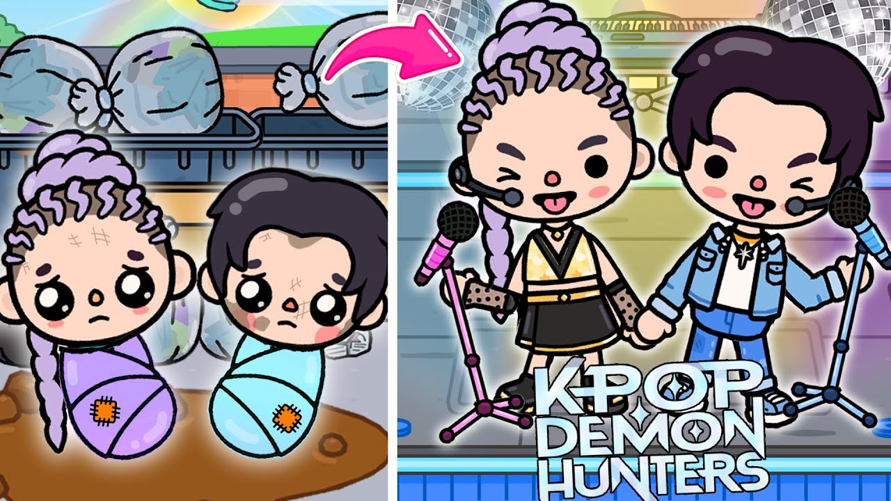 Cặp Song Sinh Săn Quỷ K-Pop Từ Nghèo Đến Ngôi Sao | Toca Life Story | Toca Boca
