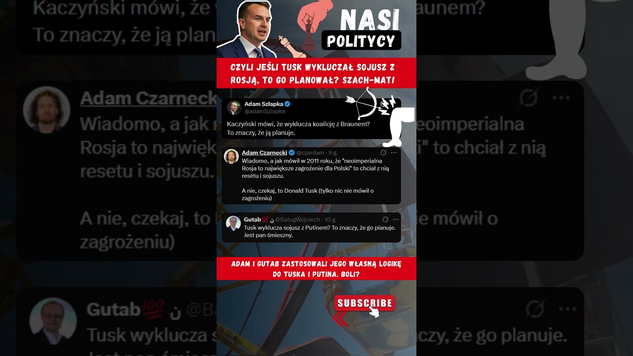 &bdquo;Logika&rdquo; Szłapki obr&oacute;cona w pył! Chciał zaorać Kaczyńskiego, a trafił w Tuska.