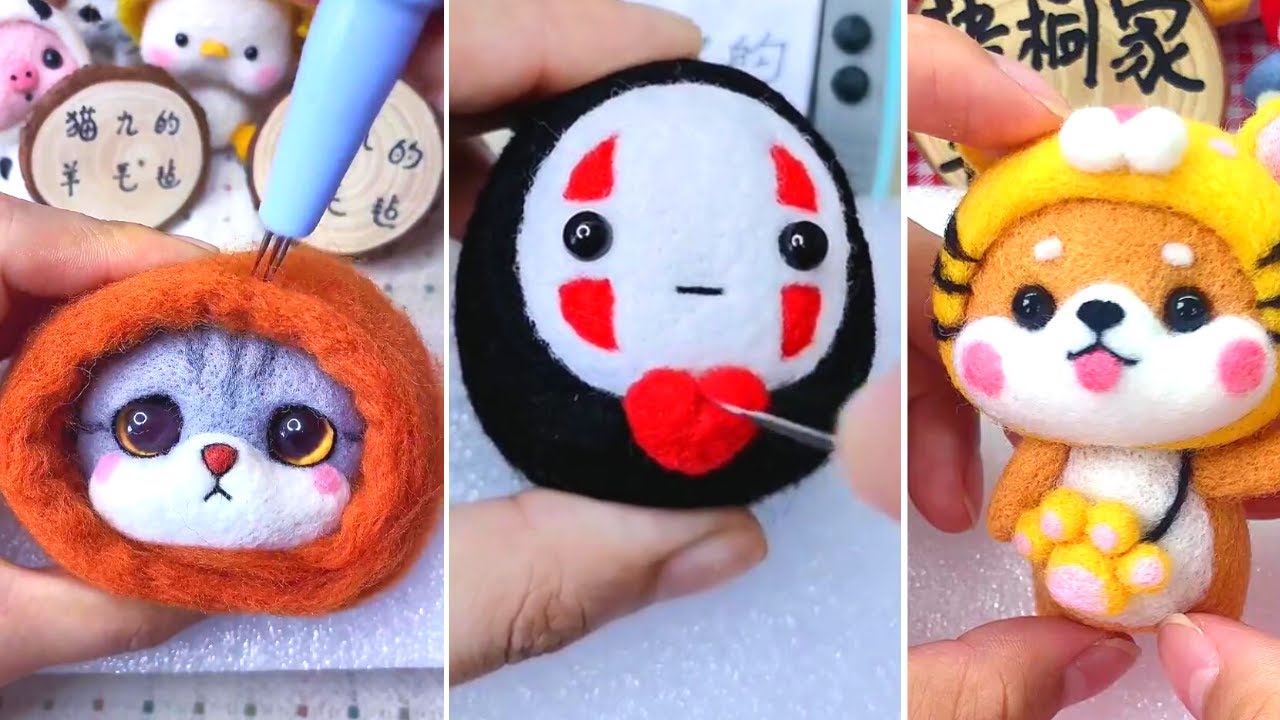 Relax Handmade ASMR Craft. Needle Felting Art. Felted Wool Toys Part 3