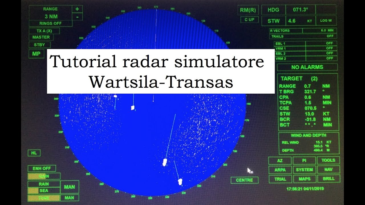 Tutorial radar simulatore Wartsila-Transas