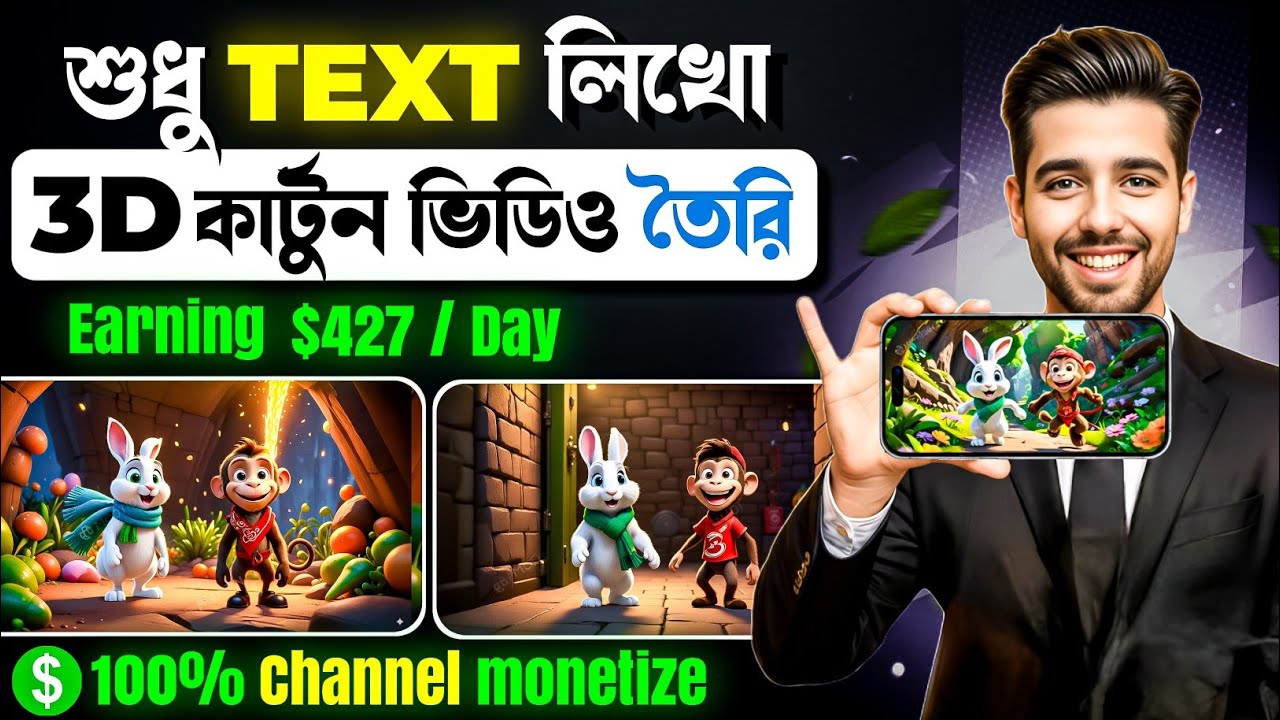🔥 The Easiest Way | Ai দিয়ে কার্টুন ভিডিও তৈরির (Full Course) | Make  kids videos for kids ~ bangla