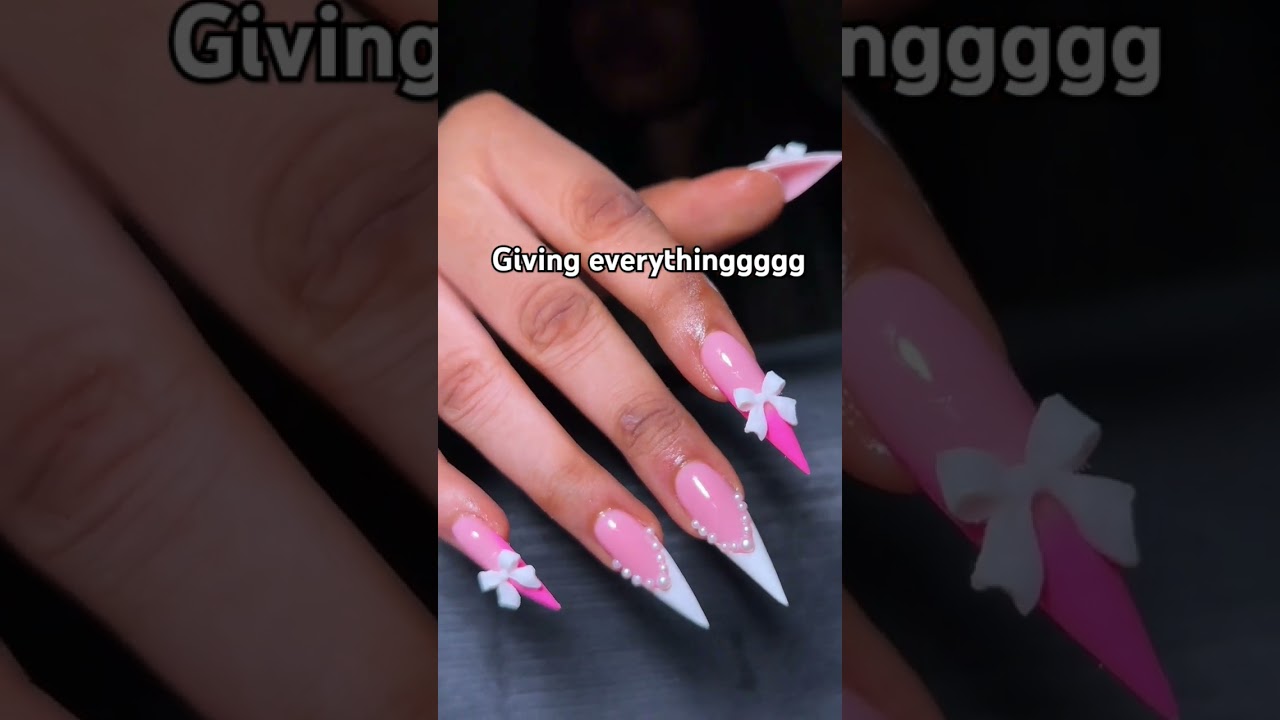 Pink stiletto 💅#youtubeshorts #nailinspo #youtube #naildesigns