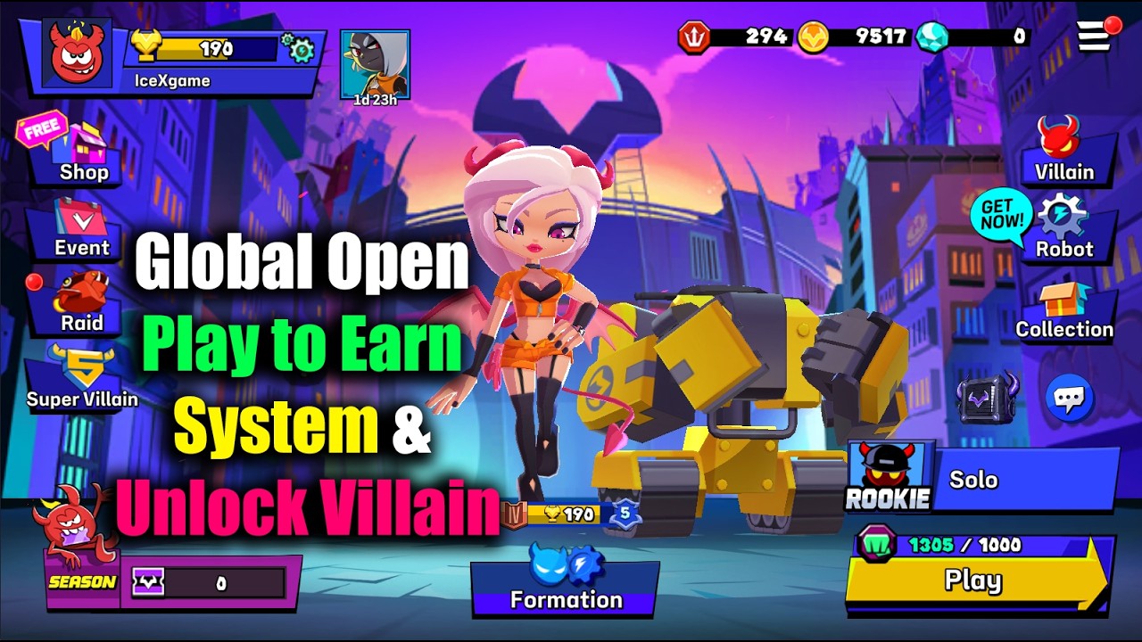 Villains: Robot BattleRoyale Global Open Play to Earn System & Unlock Villain