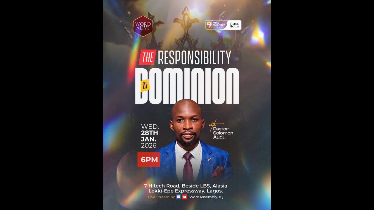 THE RESPONSIBILITY OF DOMINION || Pastor Solomon Audu