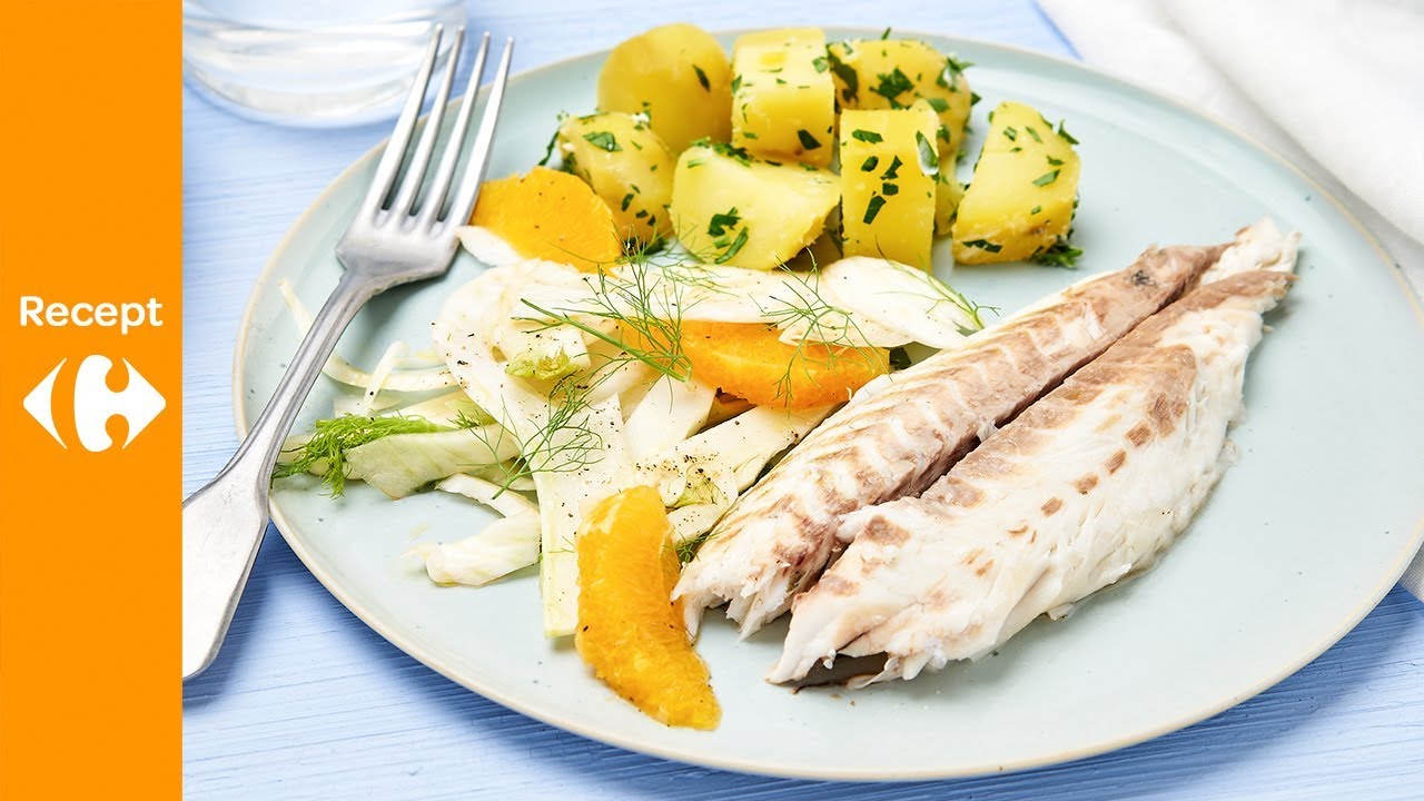 Zeebaars in zoutkorst met peterseliepatatjes en venkelsalade