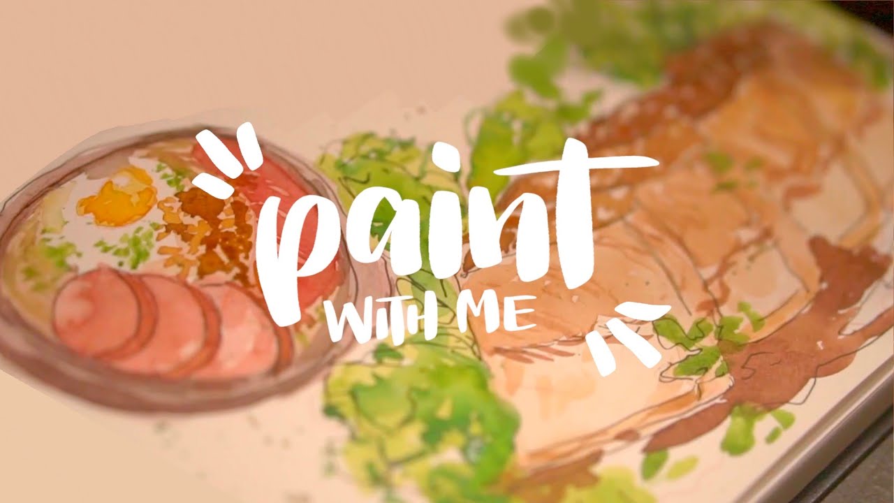 PAINT WITH ME 🍙 japanese food with watercolor