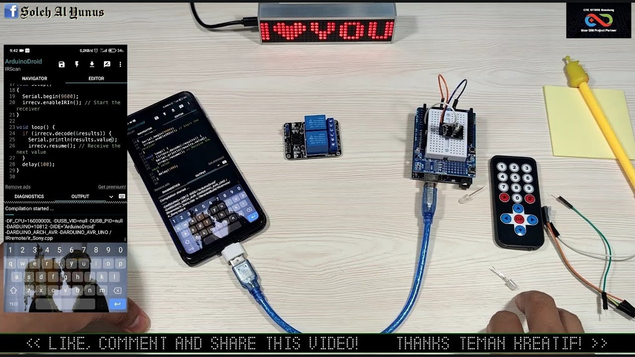 MEMBUAT REMOTE CONTROL INFRA RED ARDUINO | SCAN CODE & UPLOAD PROGRAM PAKE HAPE ANDROID / SMARTPHONE