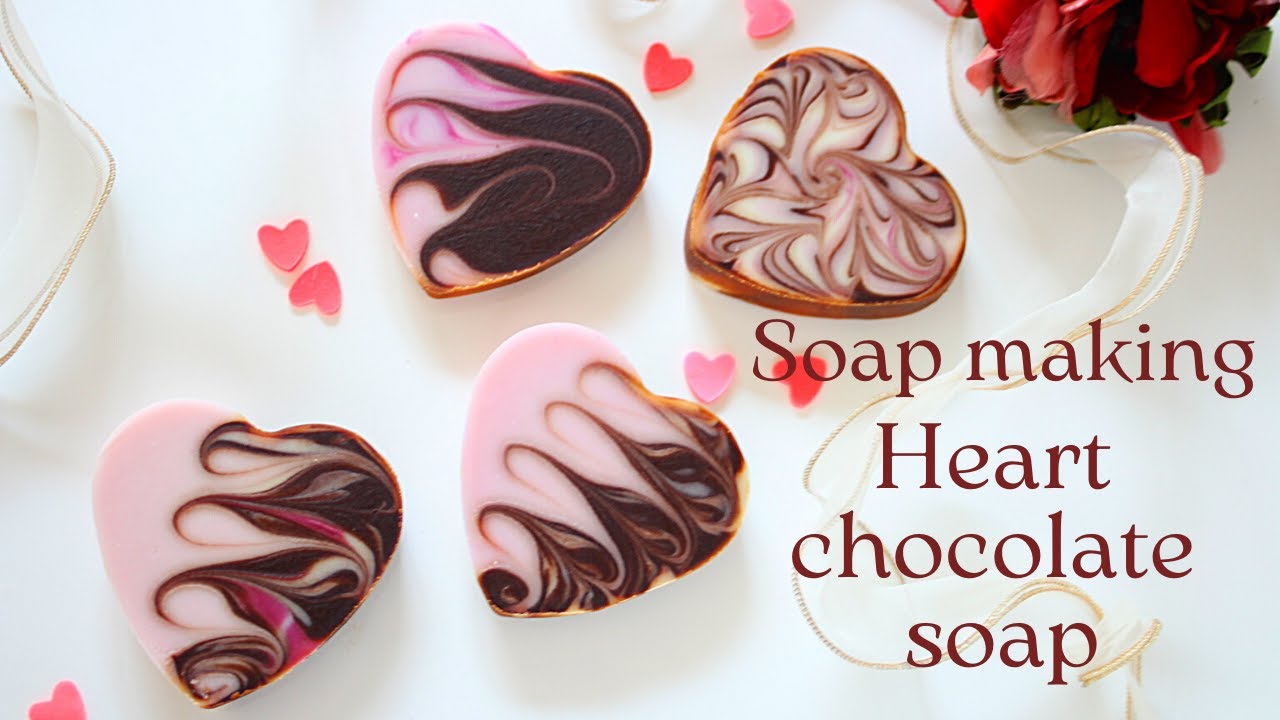 Heart Chocolate Soap Making | Cold Process Soap