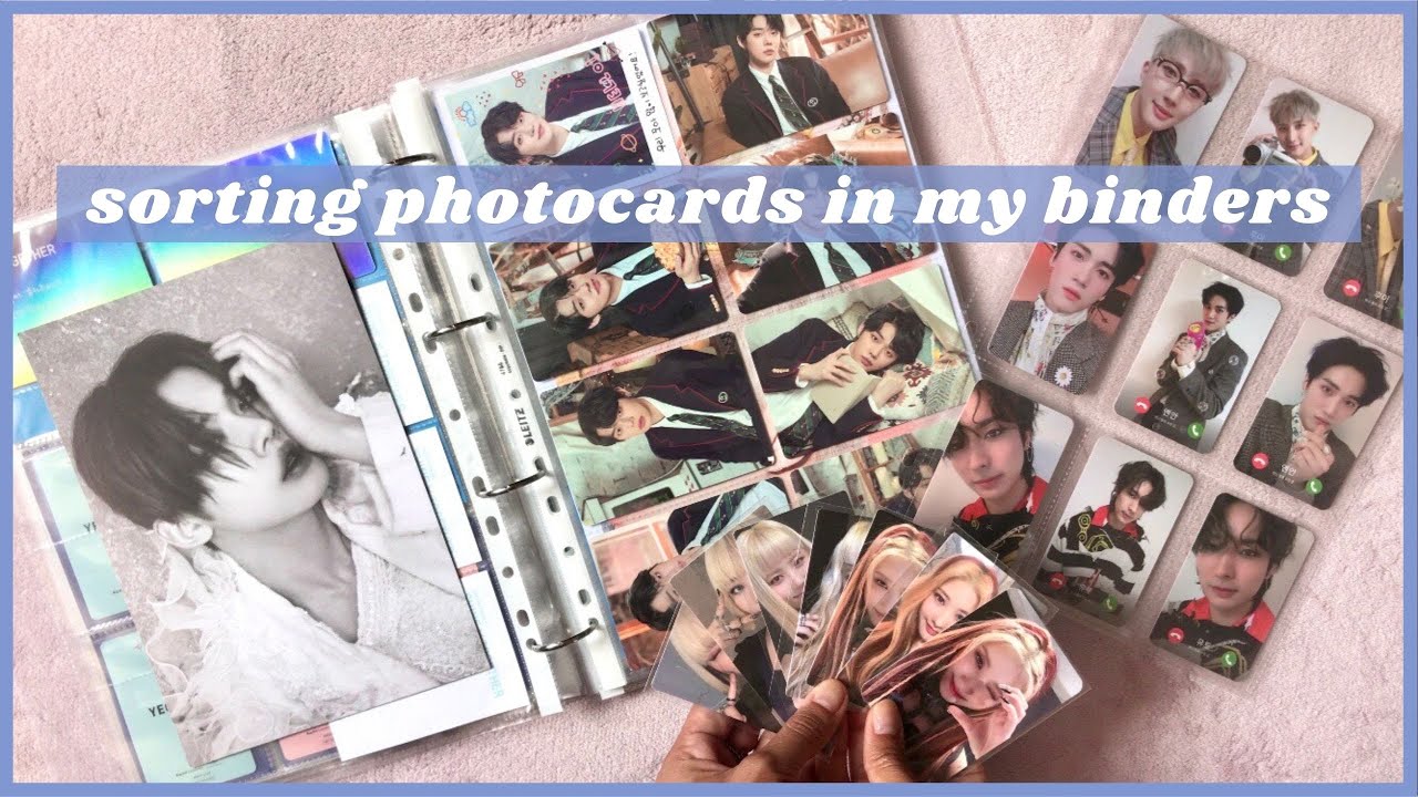 💭 sorting + organising new kpop photocards into my binders #5 | txt, purple kiss, pentagon