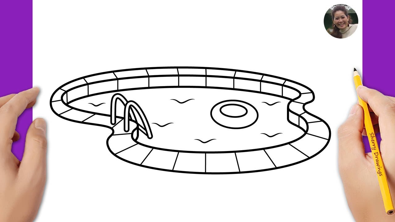 How to draw a swimming pool easy | Easy Drawing