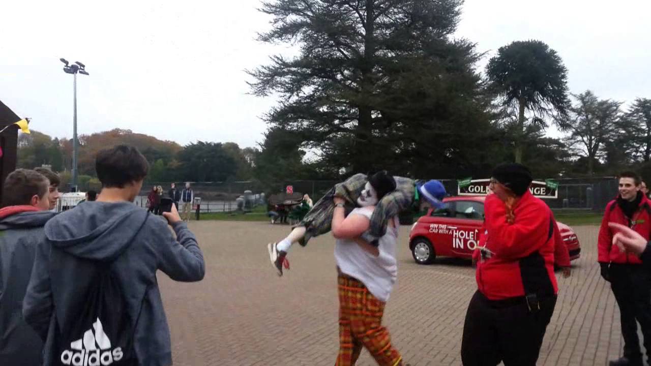 Clowns break out of the Carnival of Screams - at Alton Towers