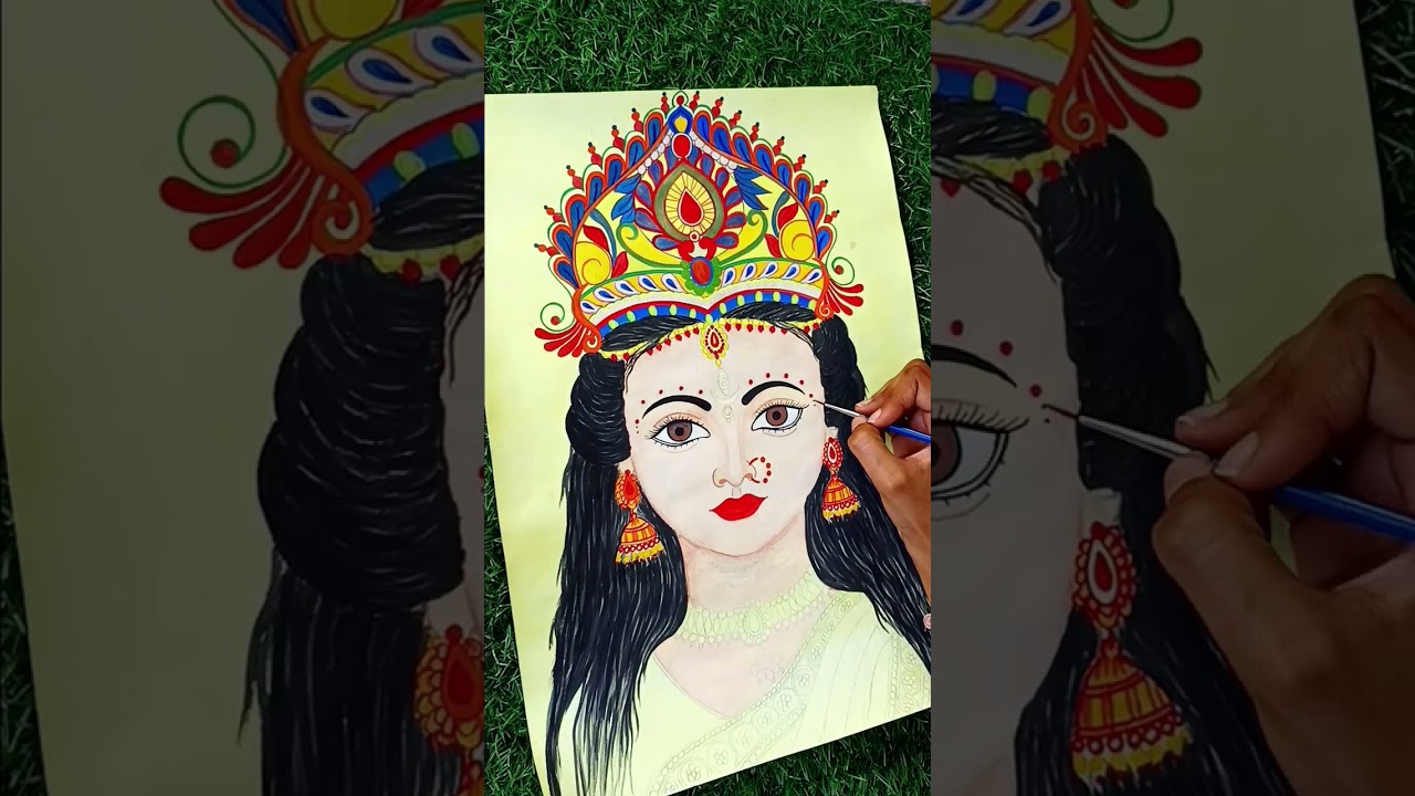 Beautiful 🙏🏻🌹Maa Durga Drawing 🌹✨