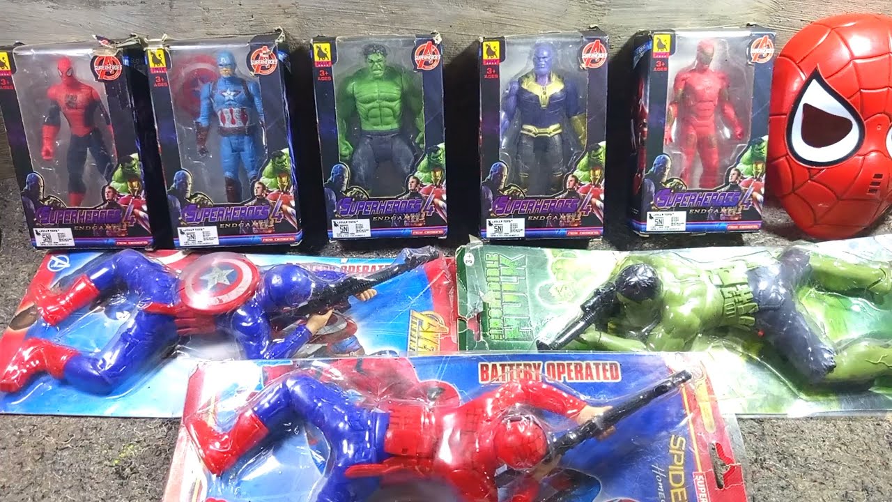 Spider-Man, captain America, video,unboxing superhero, Hulk, Thanos, iron man, avenghers toys