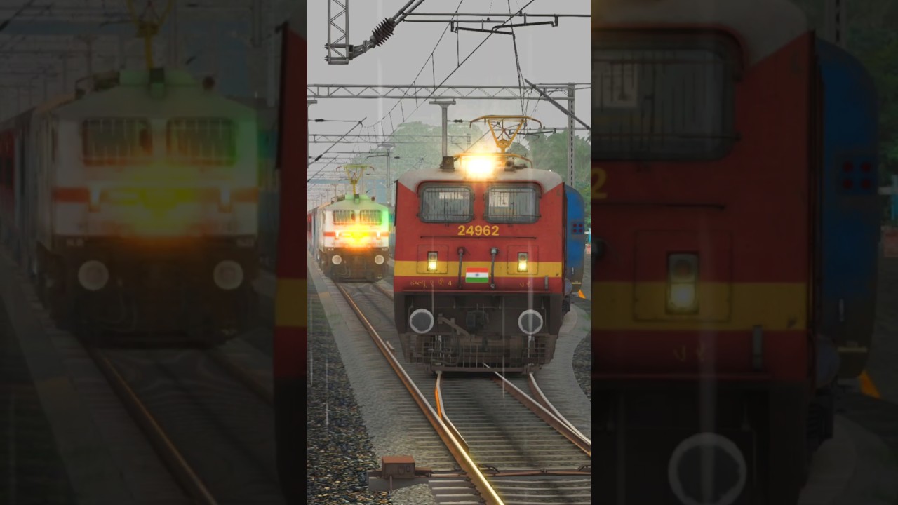 TWO TRAINS CAME ON SAME TRACK 😱 #train #railroad #shorts