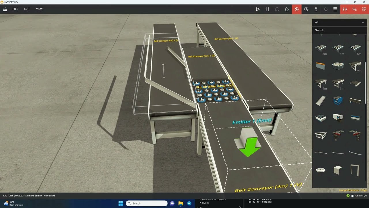 Pop-Up Wheel Sorter in Factory IO