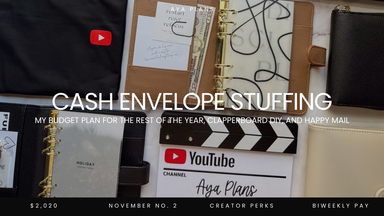 CASH ENVELOPE STUFFING | 2026 plans, a gift from youtube, & happy mail 🎬✨💌 | november no. 2 | $2,020