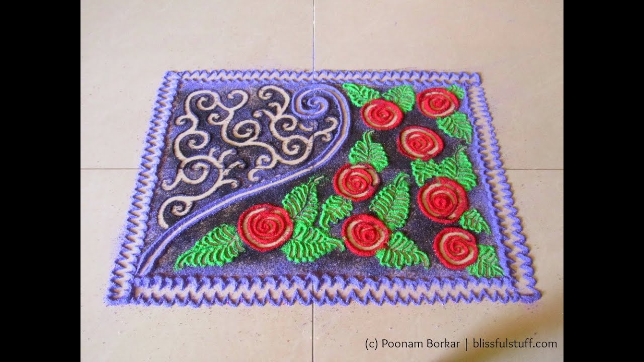 Easy and innovative galicha style rangoli | rangoli by Poonam Borkar