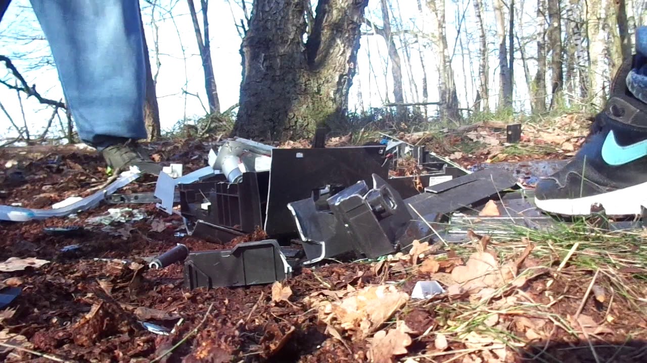 Trio crushers stomp, trample and destroy printer in Nike sneakers