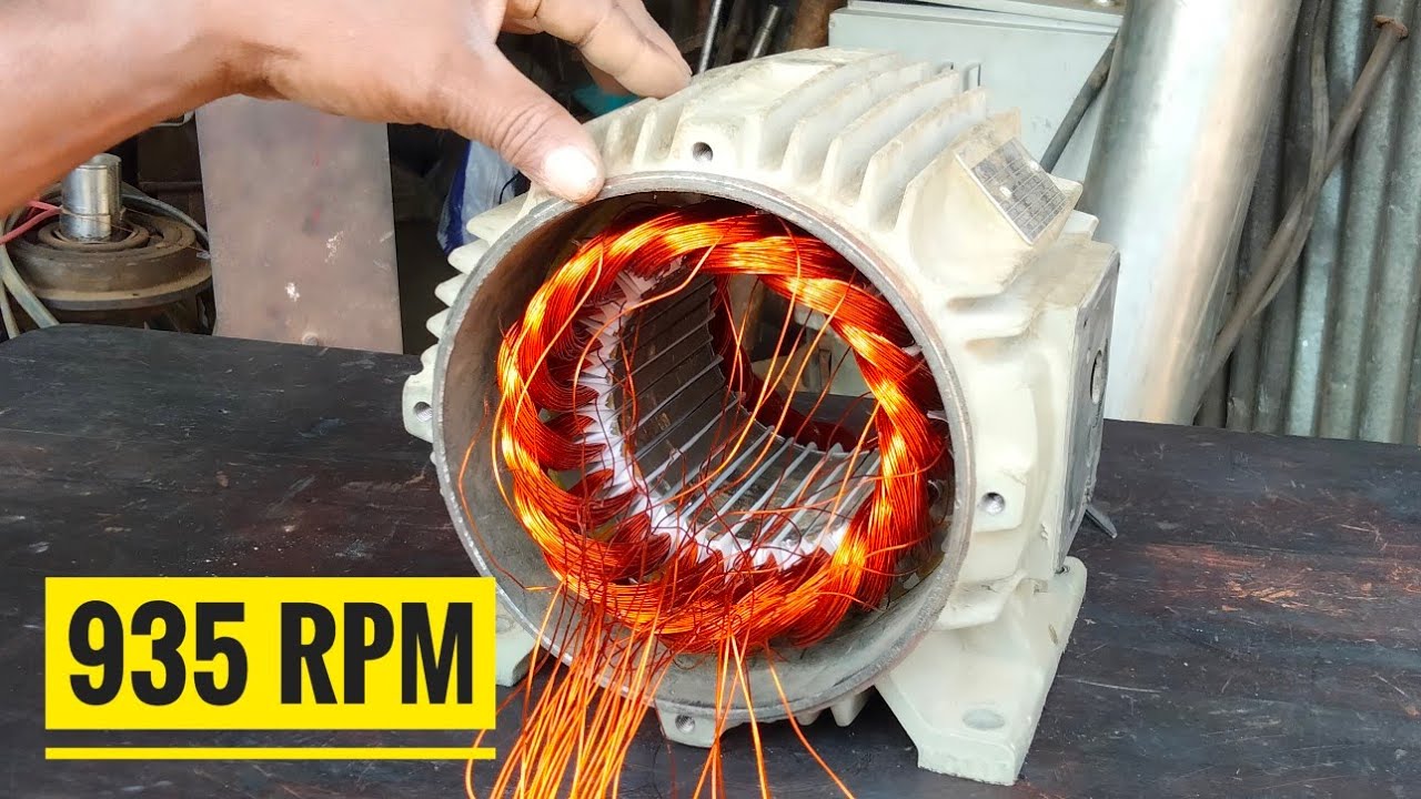 935- R P M -3HP -3pahse motor rewinding and connection