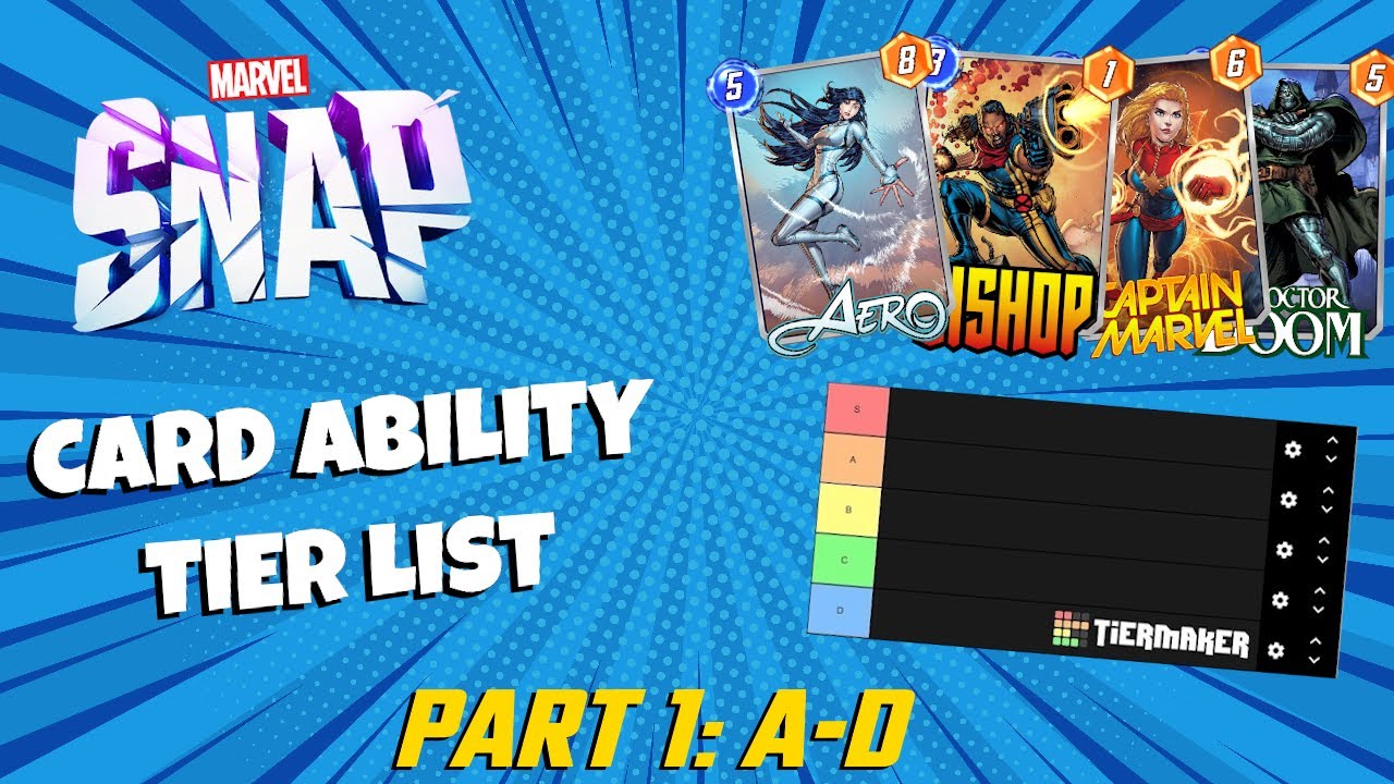 Marvel Snap Card Ability Tier List Part 1: A-D